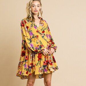 NWT Umgee Marigold Floral Dress or Tunic